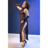 Chilirose - Cr 4853 Robe En Dentelle Noire Avec Gants S/M